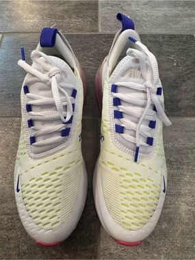 Nike women’s airmax, 27C, neon green, pink, purple, tennis shoes, 7.5